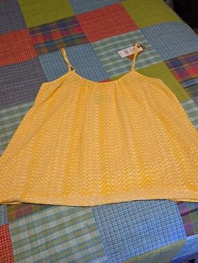 Yellow Zigzag Spaghetti-Strap Women's Top